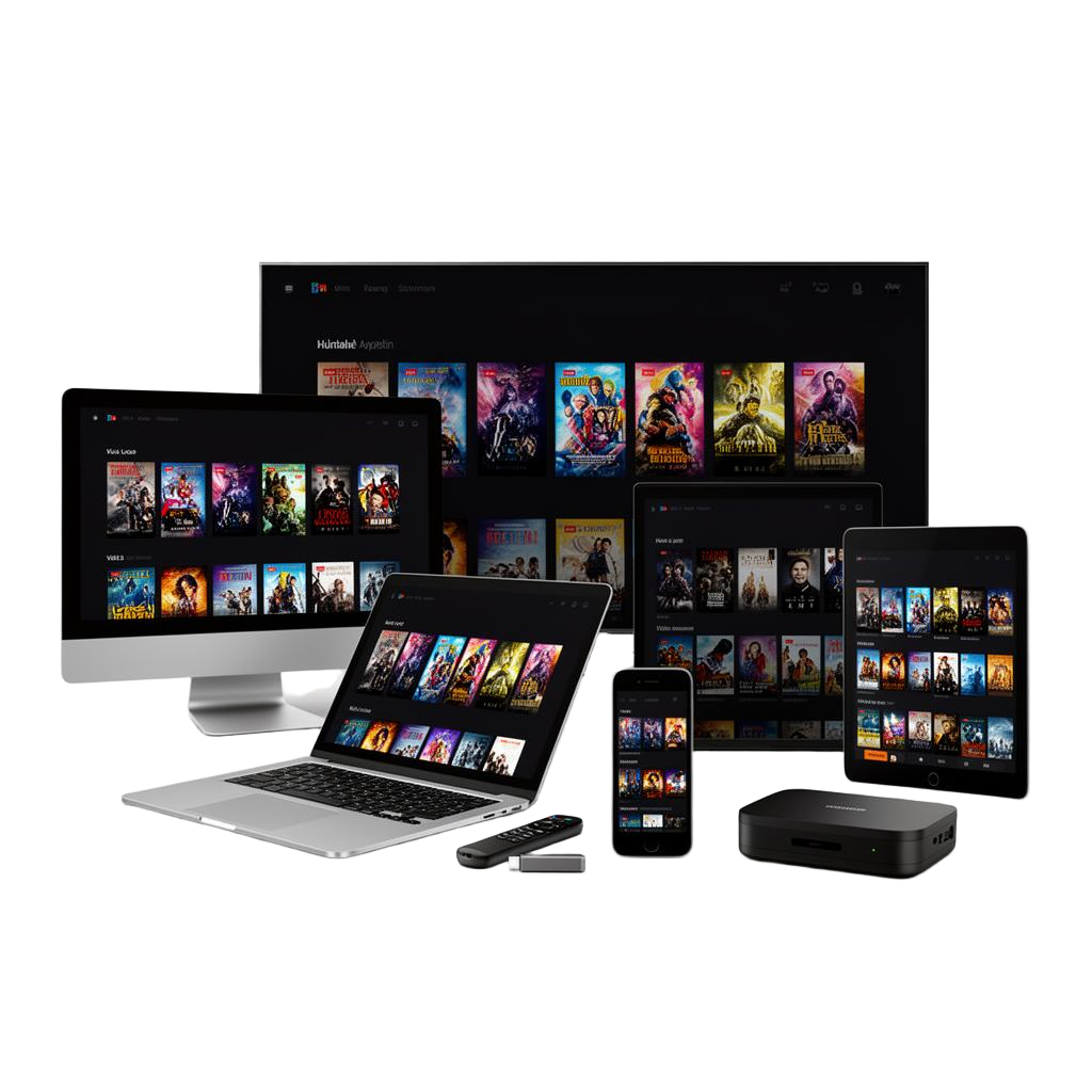 Works on all devices — desktop, laptop, tablet, phone, Smart TV, Firestick and MAG box